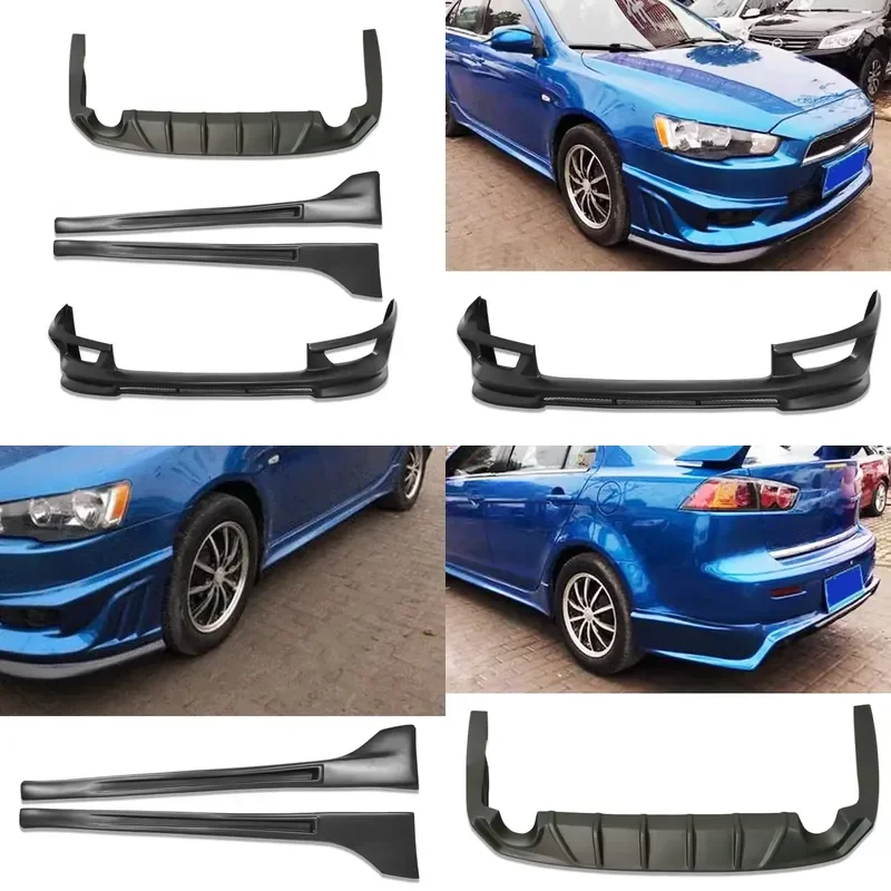 New Front Bumper Lower Lip for Mitsubishi Lancer 2009-2012 Singapore Style Body Kit Side Skirt Rear Diffuser Lip Plate ABS