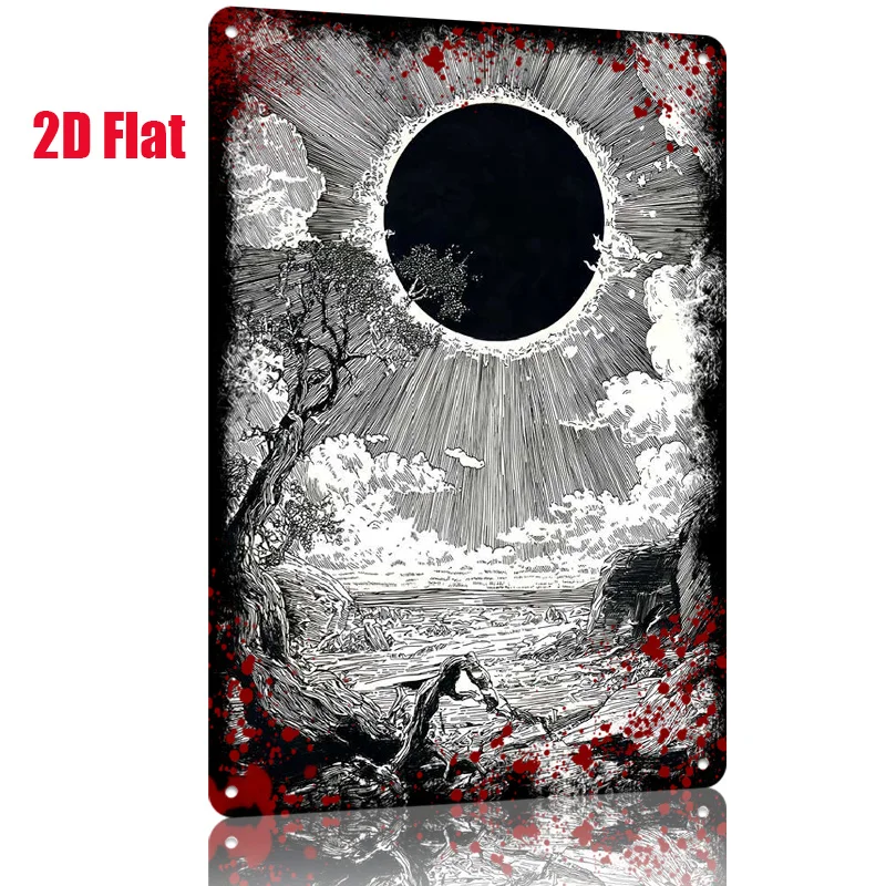 2D Metal Sign Mystical Forest River Art 8x12in Home Decor Kitchen Wall