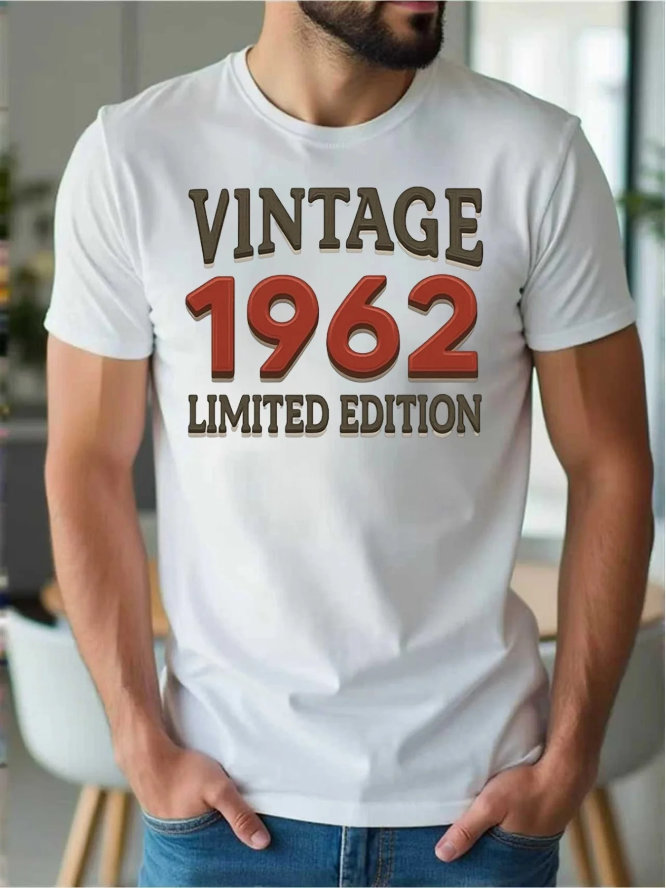 1962 Limited Edition Round Neck Short Sleeve T-Shirt Men's Plus Size Mad03
