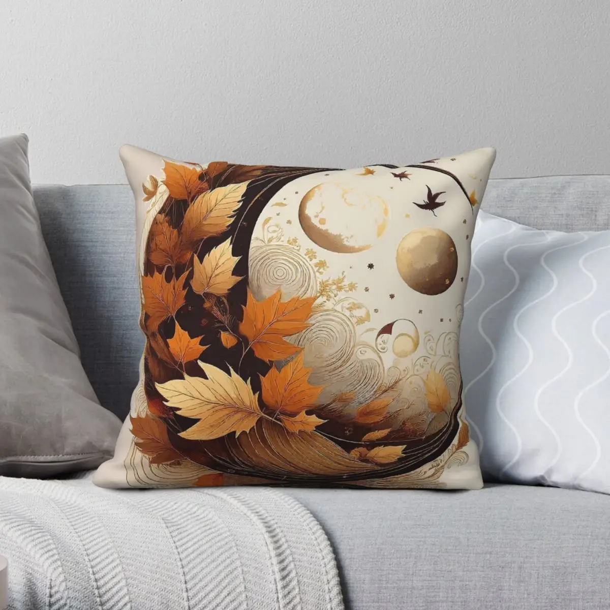 Balance Of Seasons Autumn Equinox Square Pillowcase Polyester Linen Velvet Pattern Pillow Case Sofa Seater Cushion Cover 45x45