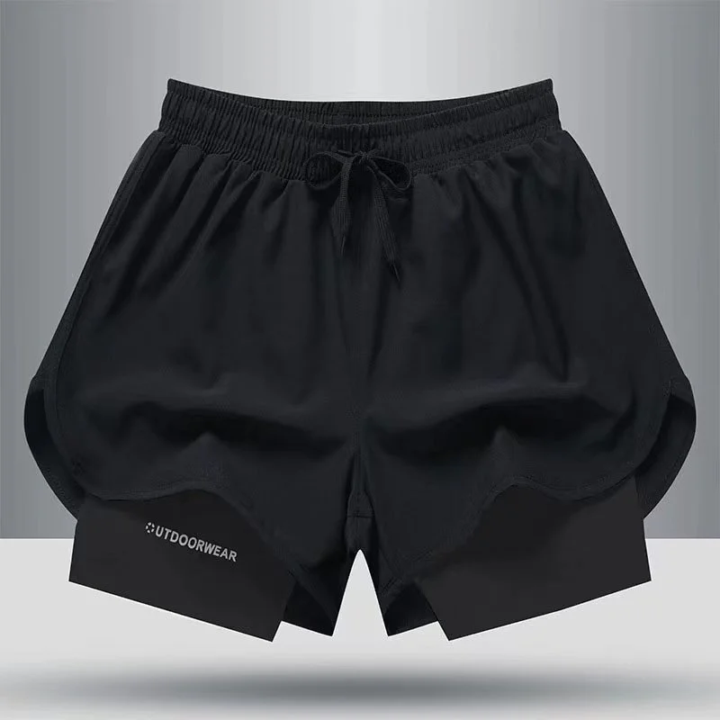 2026 New Ice Silk Quick Dry Running Shorts Sport Fitness Three-quarter Length Training Pants Youth Casual Straight Leg Pants