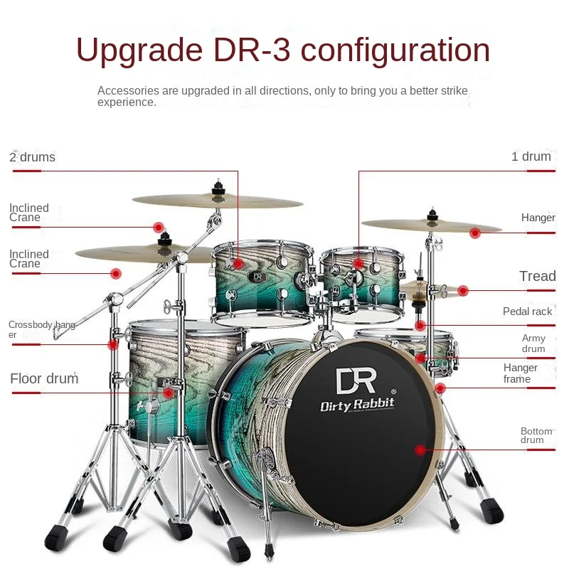 Jazz Drum Adult Beginner Drum Set Stage Performance Professional Western Percussion Musical Instrument Drum Set Jazz Drum