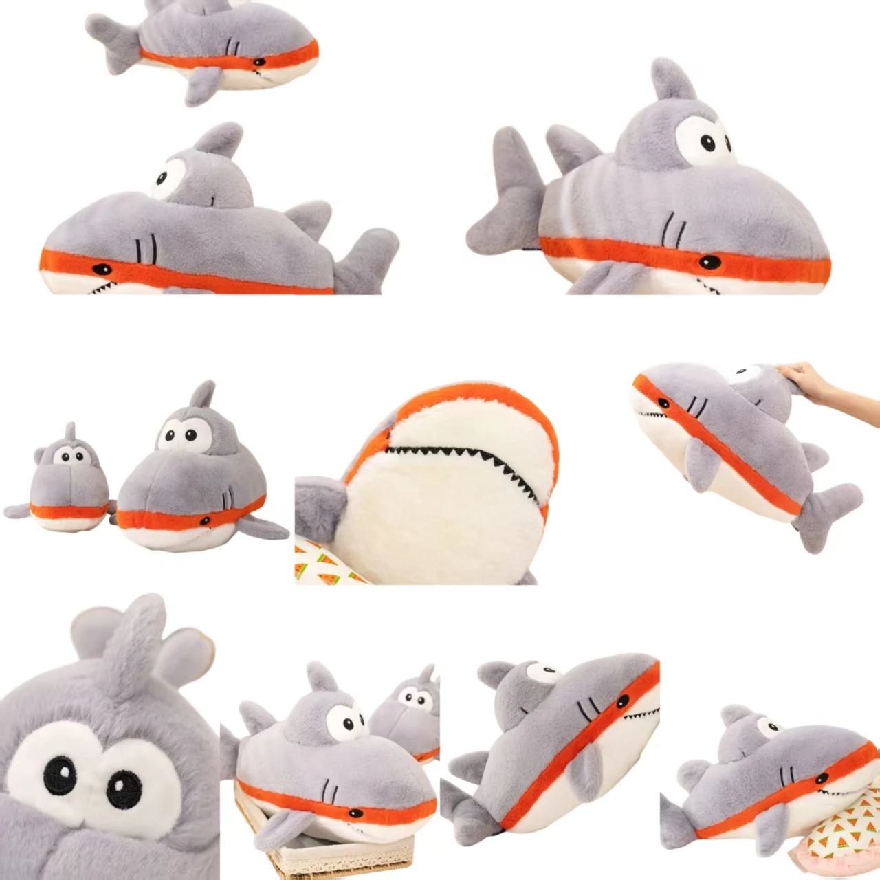 

Трендовый плюшевый чехол для подушки с милой акулой, забавная очаровательная идея для подарка, высокое качество, нескользящая, можно стирать в машине, для декора дивана-кровати, стула