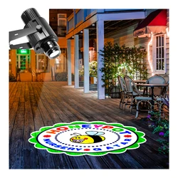 Özel Logo Gobo projektör reklam ışık IP67 dönen görüntüler lens sahne açık su geçirmez dükkanı göster Bar otel giriş
