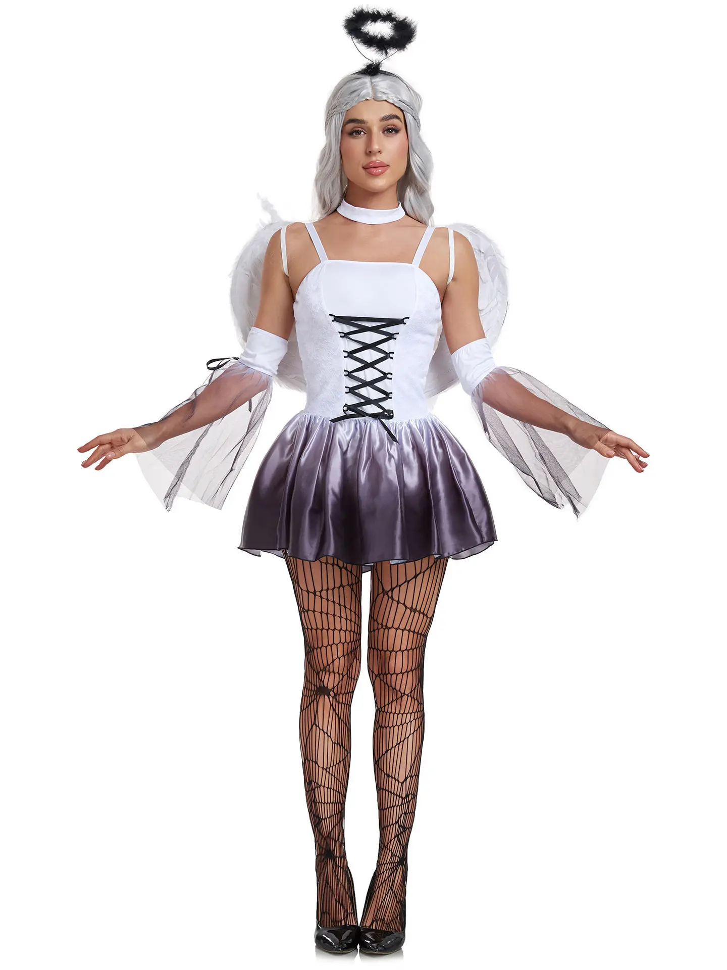 

Костюм ангела-ведьмы для женщин на Хэллоуин, этническая сценическая одежда, китайский производитель, без бренда, без зарегистрированной торговой марки