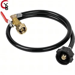 YANBIGUO Propane Tank Refill Adapter Kit,3ft Hose With Safety Shutoff Valve,Easily Fill 1lb Bottle From 20lb,Kitchen Accessaries