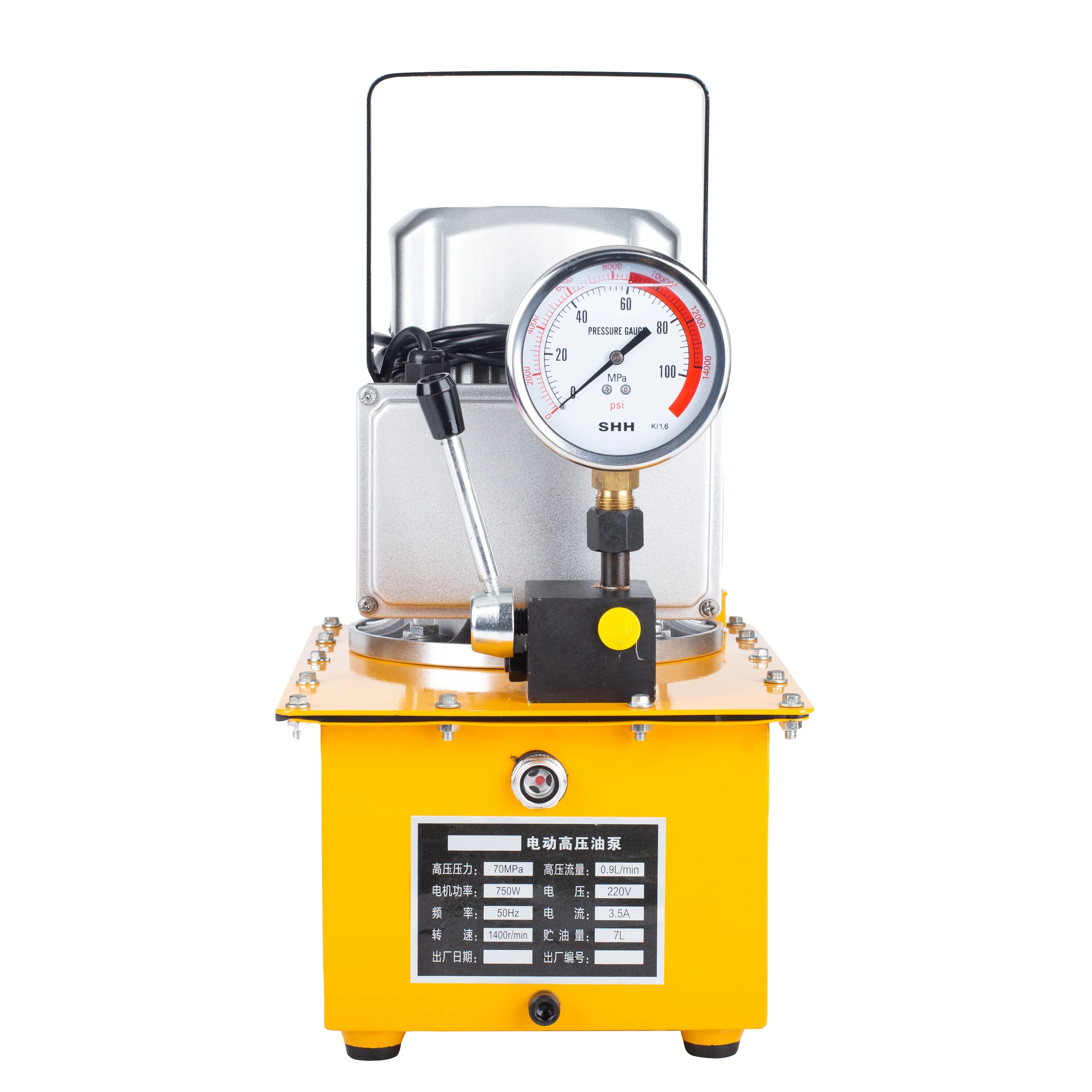 Image 4: Pompe hydraulique électrique 110V/220V 700bar, fonctionnement manuel avec capacité haute pression