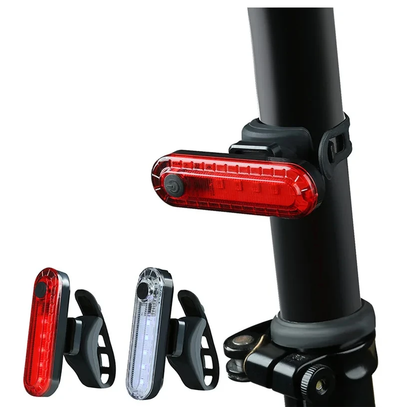 

Bike Rear Light USB Rechargeable LED Bright Taillights Fit On Any Bicycle/Helmet Easy To Install For Cycling Safety Warming Lamp