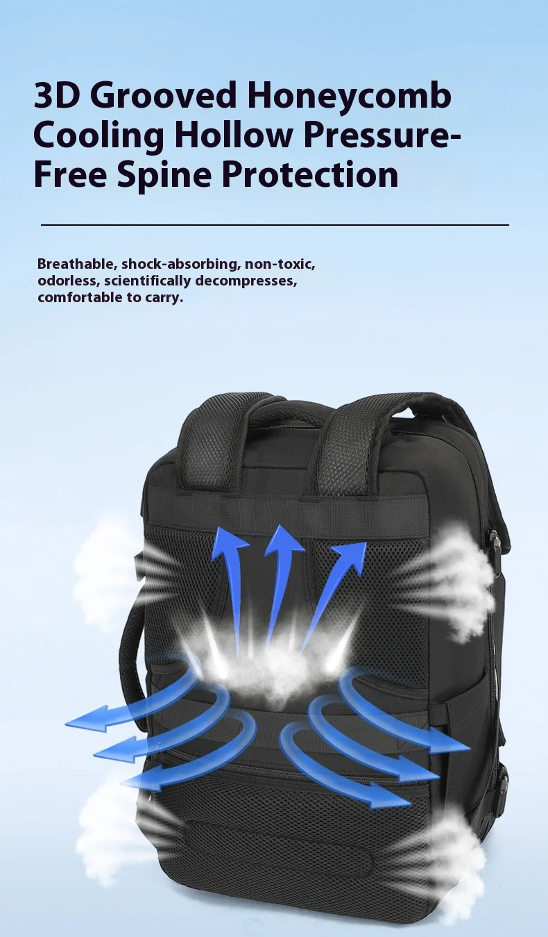 حقيبة ظهر للسفر، حقيبة ظهر محمولة سعة 40 لترًا، يمكن أن تحمل أجهزة الكمبيوتر المحمولة مقاس 16/17 بوصة، وحجرة كمبيوتر مستقلة، مع شحن USB #4