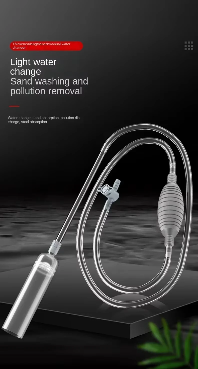 Hand-Siphon Wasserwechsler für Aquarien Sandreiniger Abfallsaugpumpe Reinigungsgerät zur Aquarienpflege entfernt Sedimente und Fischabfälle verbessert die Wassertransparenz einfache Bedienung ohne Strom geeignet für Fi – Detail 3