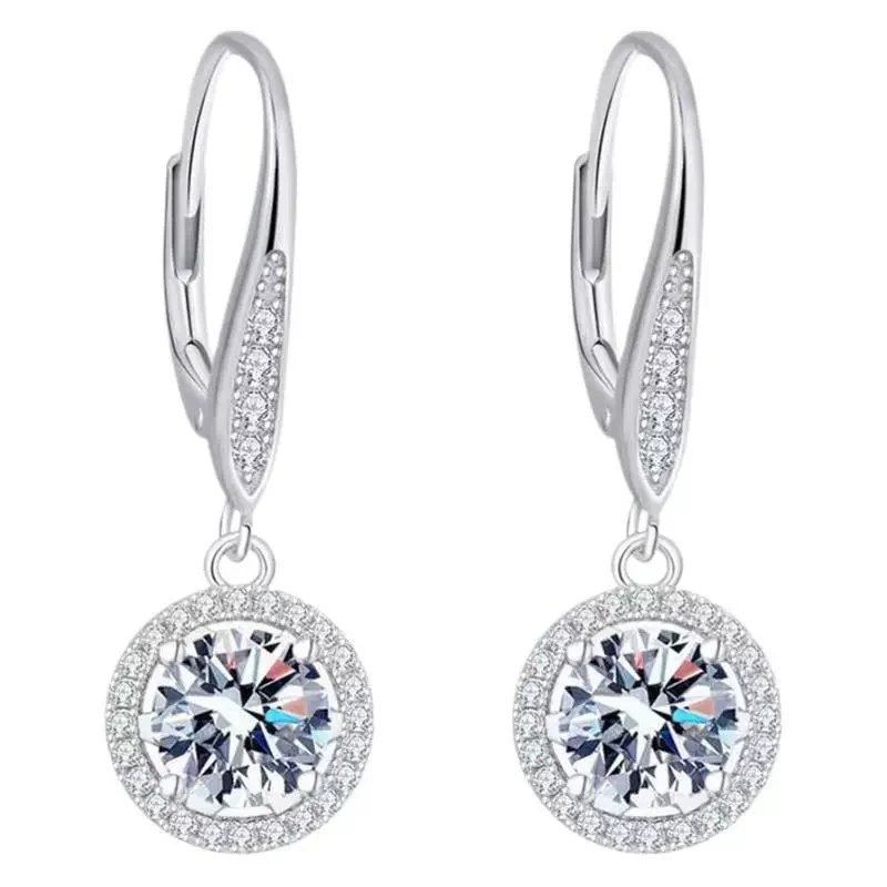 

ZFSILVER Fashion Trend Classic 925 Silver Color D 1CT Moissanite French Hook Earring For Women Accessories Jewelry Gift 82322258