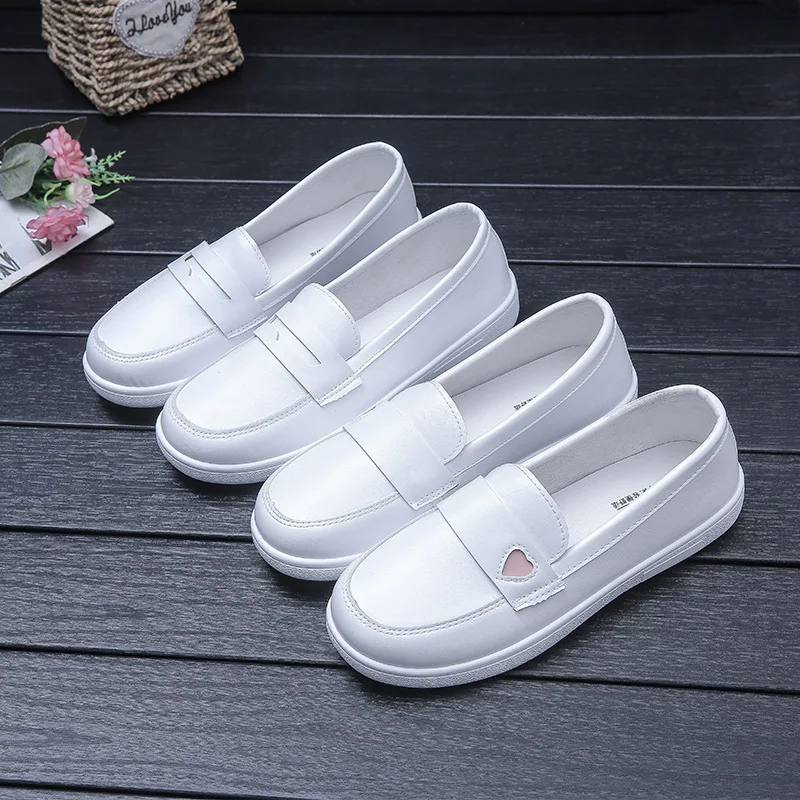 2024 New Summer White Nurse Shoes Women Soft Sole Fashion Comfortable Casual Comfortable Non-slip Flat Sports Walking Shoes