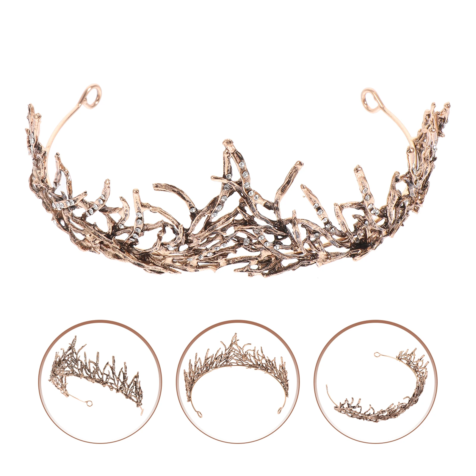 

Baroque Wedding Tiara Elegant Crown Hair Decor Stylish Accessories Vintage Luxury Bride Headwear Bridal Hairstyling Tool