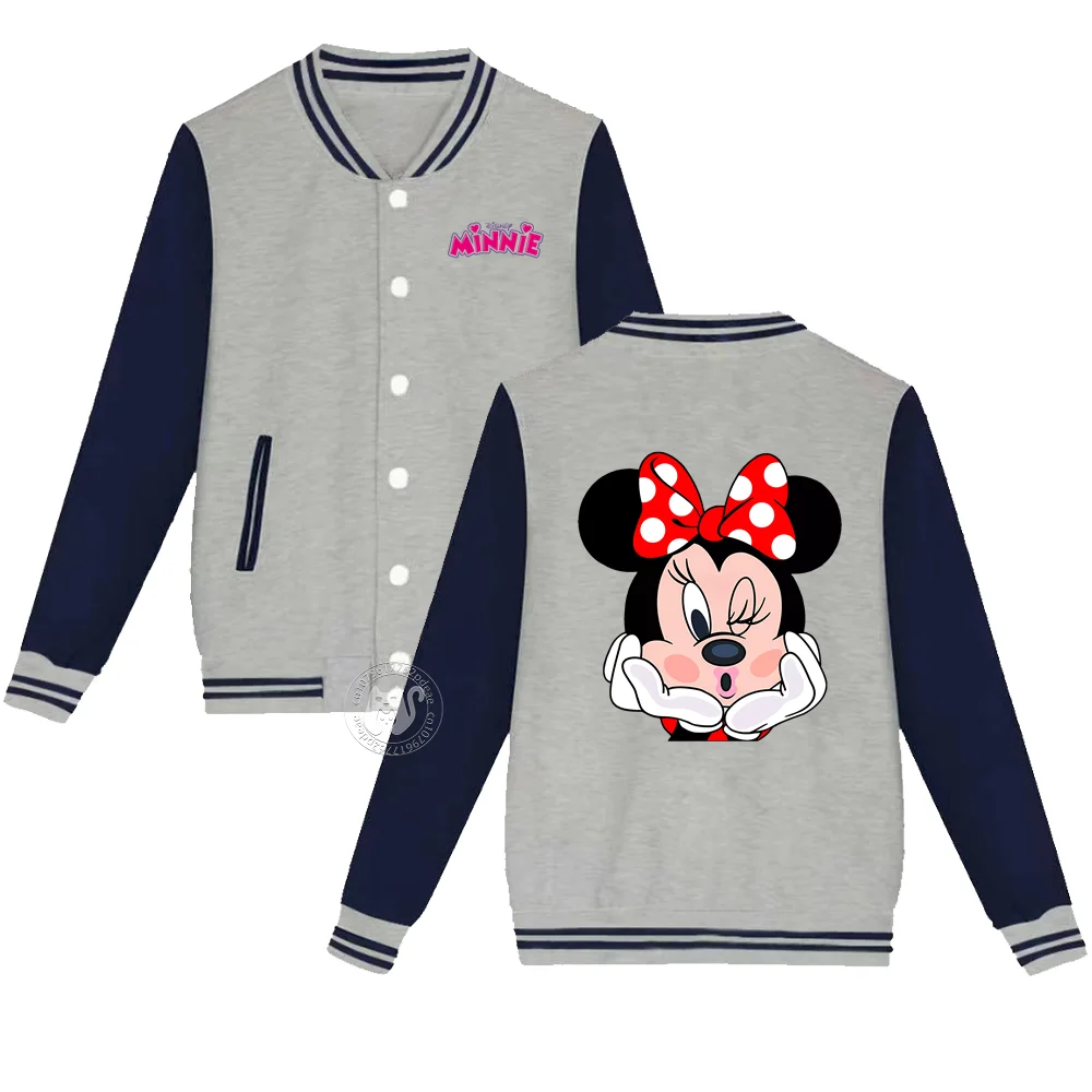 Disney sells cute Minnie cartoon printed children\'s Fall/Winter Boys and girls casual and comfortable cardigan baseball uniform