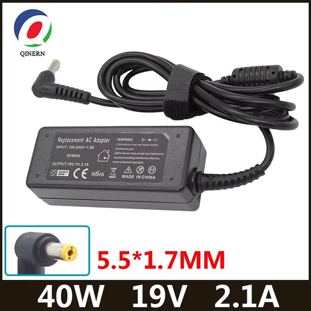 19V 2.1A 40W 5.5*1.7mm AC Adapter Notebook Laptop Charger For Acer Aspire D270 D257 D255 Power Supply For Laptop Adapter