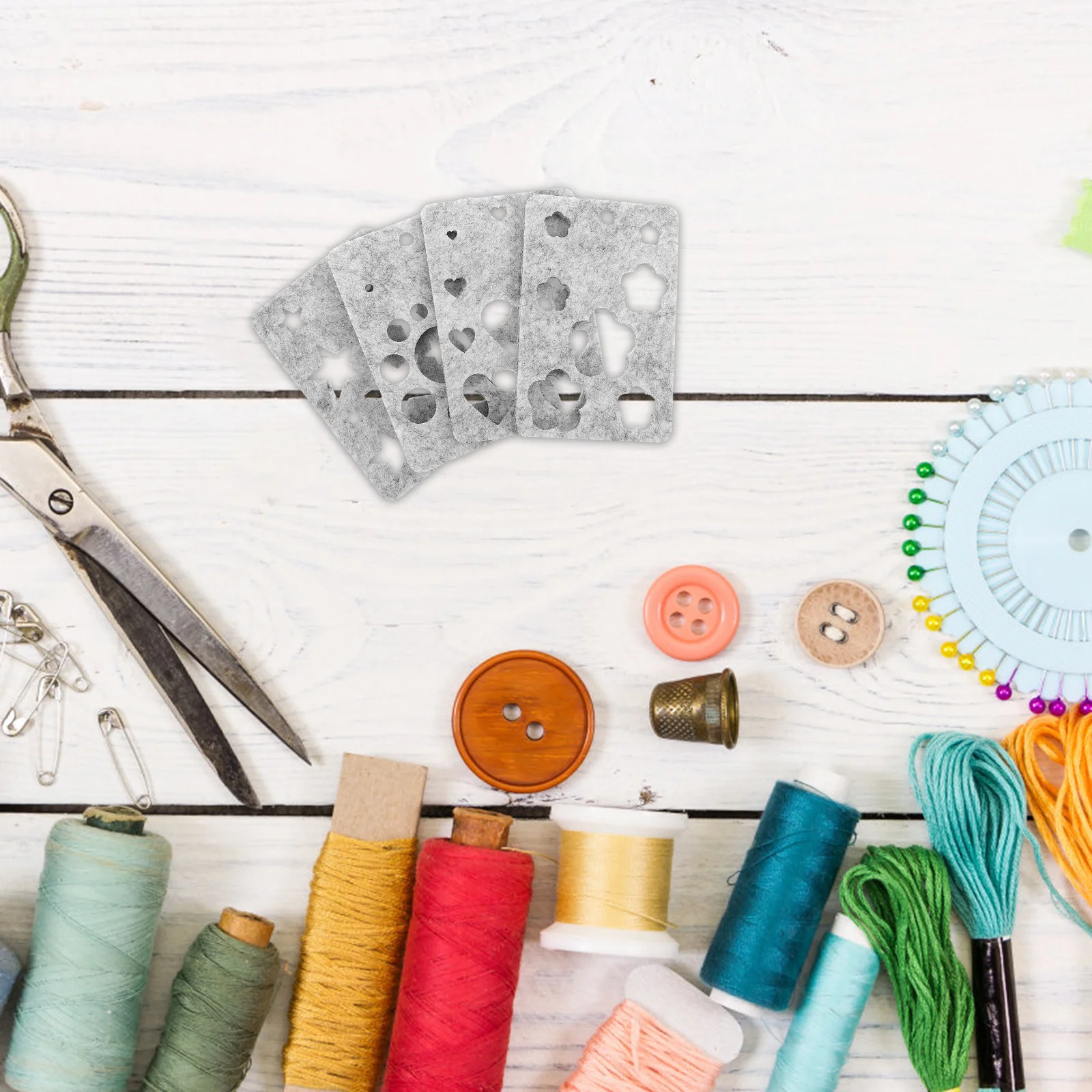 

10Set Needle Felting Stencils Wool Felt Craft Applique Templates Heart Flower Shapes DIY Felt Mold Pattern Kit