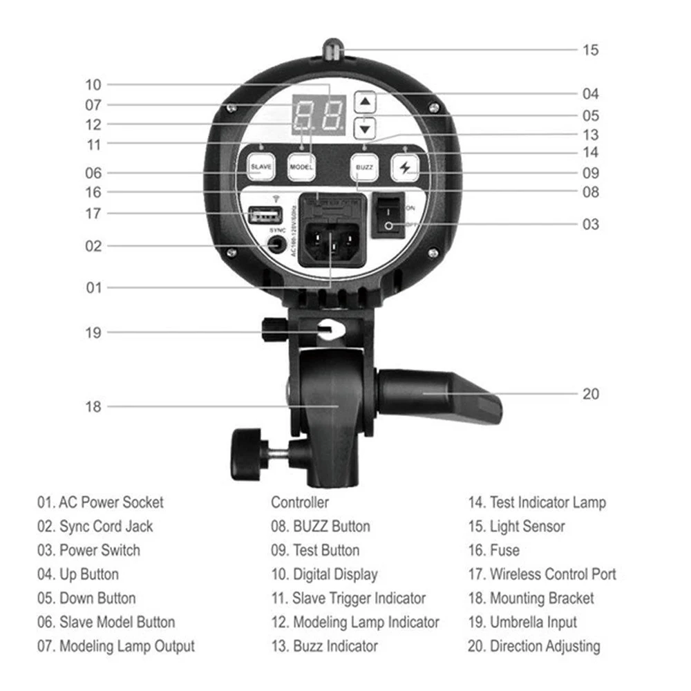 Godox E250 250Ws E300 300Ws Photography Studio Flash Strobe Flash Speedlite Lamp Light Head Highlight 110 v/220 v