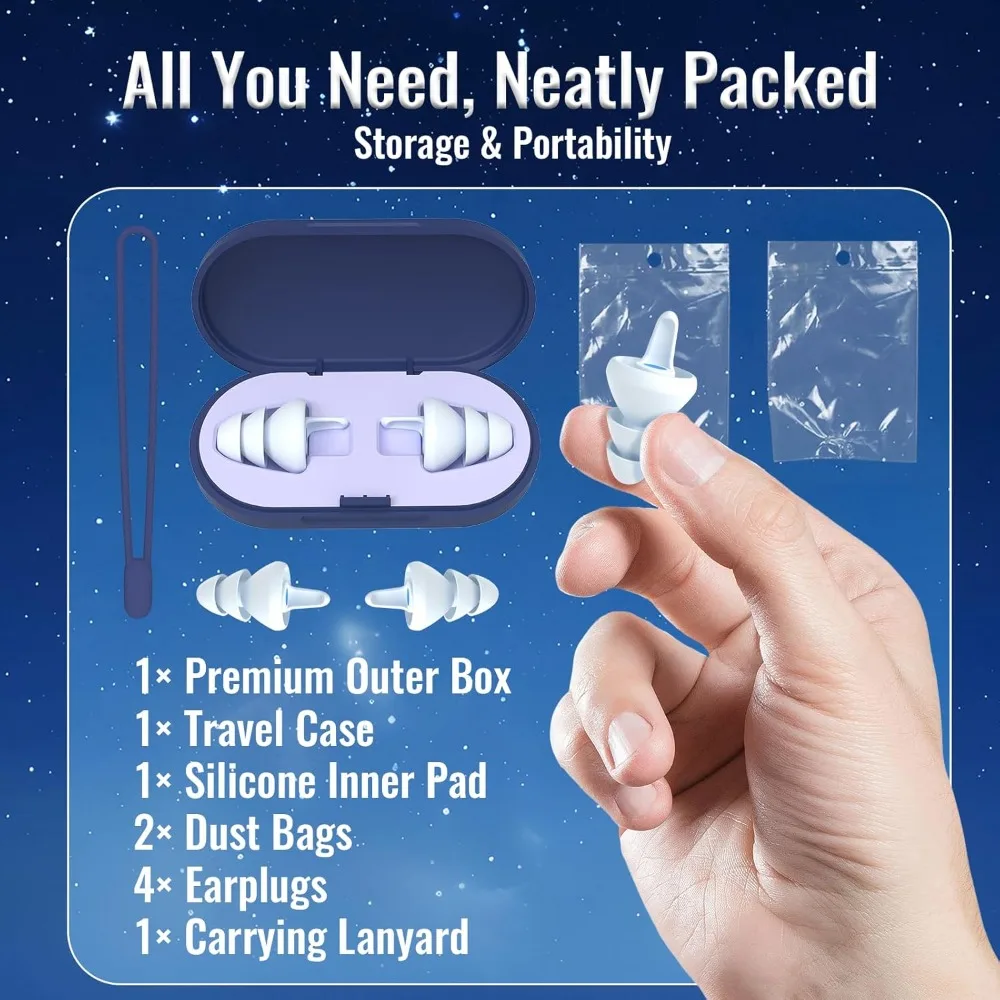 Sleeping  3D Noise Reduction Professional Protective Soft Reusable Earplugs For Sleeping Concentrate attention