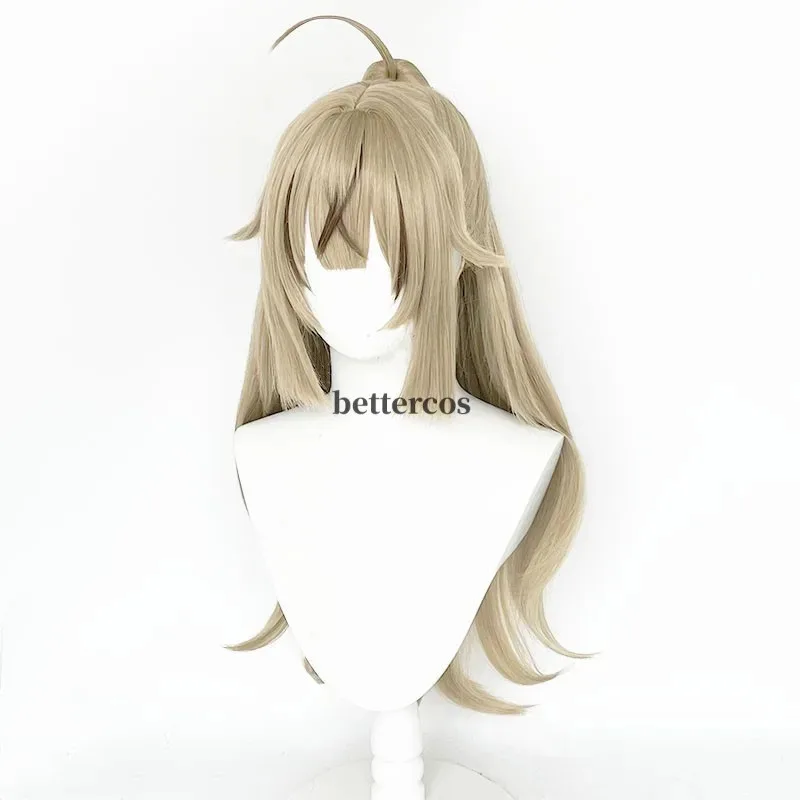 Peluca de Cosplay Kirara, peluca sintética resistente al calor de color marrón claro con cola de caballo, pelucas de Cosplay Kirara