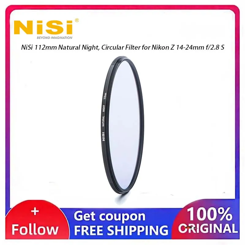 NiSi 112mm Natural Night Circular Filter, Anti‑Reflection Nano Coating Optical Glass, Clear Night Sky Capture Camera Filter