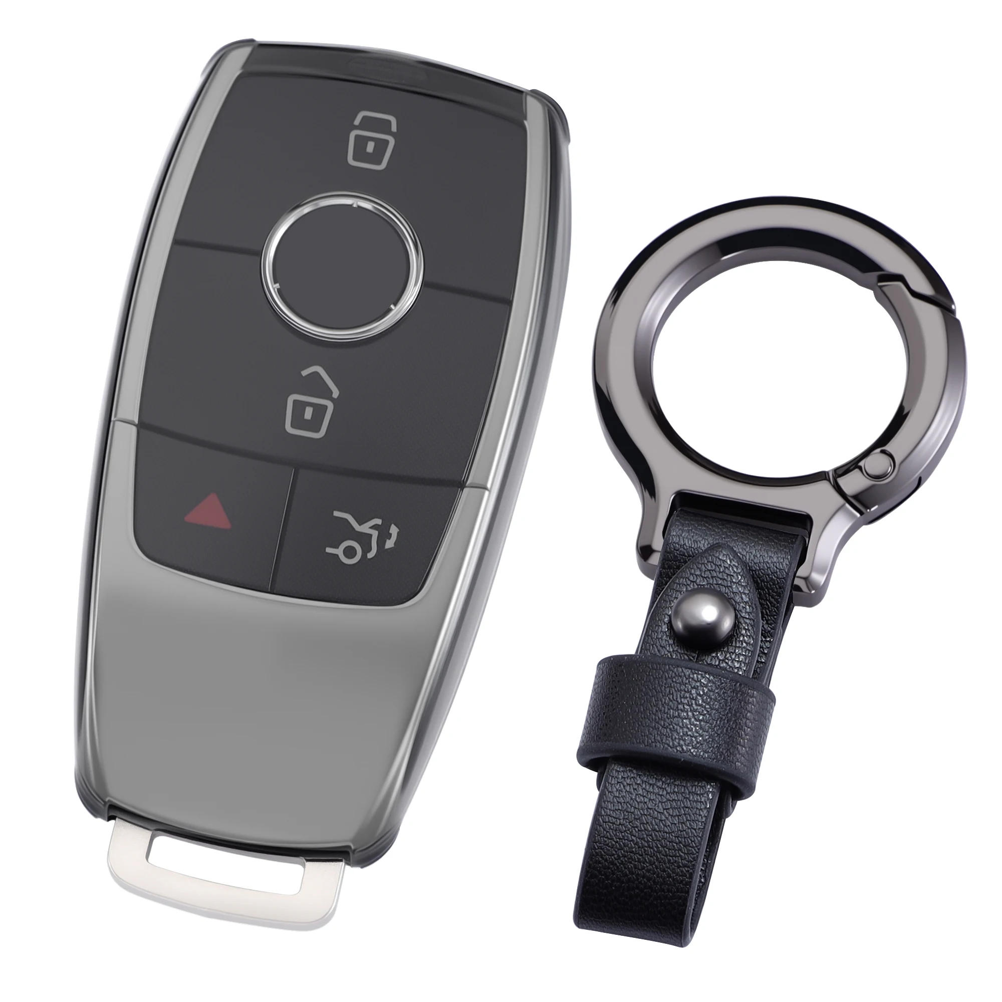 Fits for Mercedes-Benz Key Case A220 E63S AMG E-Class GLE 350 4MATIC E300 E400 E43 W213 Transparent Key Fob Cover