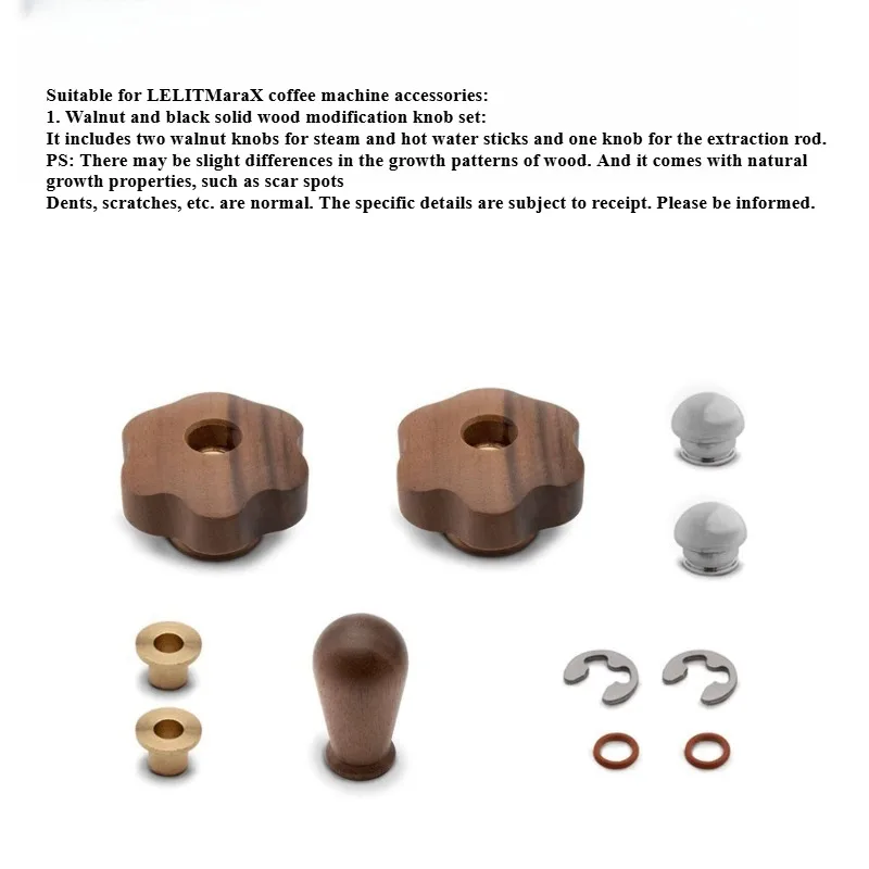 Perilla de madera maciza para manómetro de cafetera Lelit MaraX, accesorio modificado para máquina de espresso en nogal negro