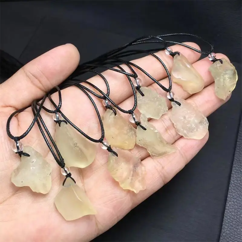 Natural Freeform Libyan Meteorite Pendant Crystal Carving Polishing Mature Charm Jewelry Birthday Holiday Gift 1pcs