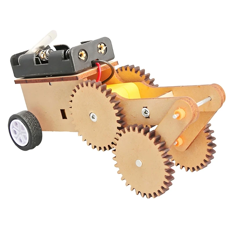 Gear-Driven Reciprocating Science Project Car Model Set with Exposed Gear and Linkage for Hands-On Assembly and Classroom K1KF