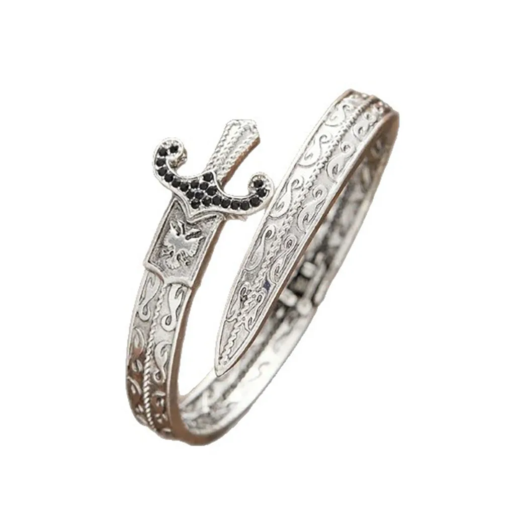 Retro Classic Creative Sword Shaped Bracelets for Men and Women Fashion Personality Exquisite Open Bracelets Party Jewelry Gifts image 2