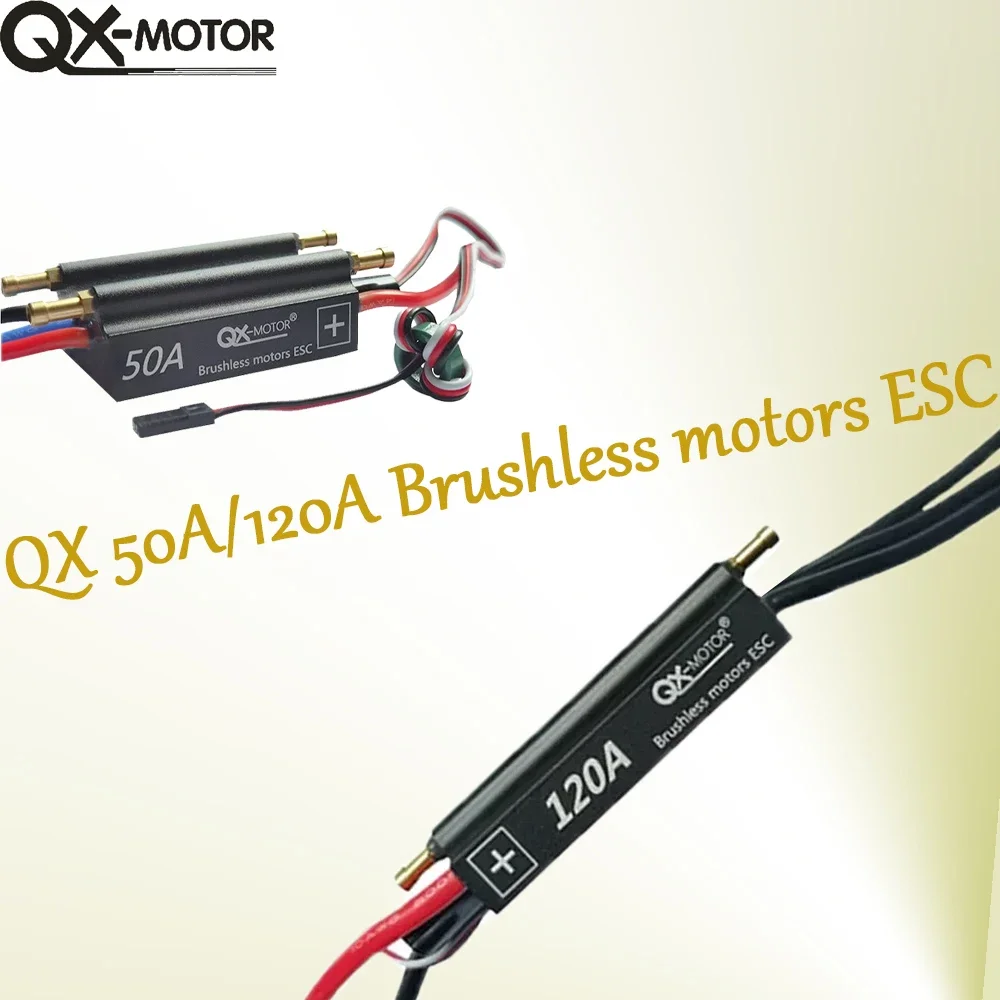 

QX-motor Waterproof Brushless ESC 50A 120A 2-6S Speed Controller For RC Boat Ship With BEC 5.5V/5A Water Cooling Syste