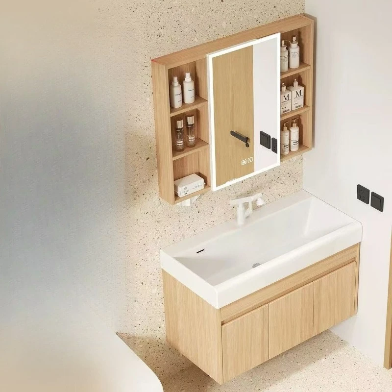 Lavabo De madera, gabinetes De baño, tocador De almacenamiento moderno para Hotel, gabinetes De baño, muebles para el hogar, Gabinete De Baño Lsysg
