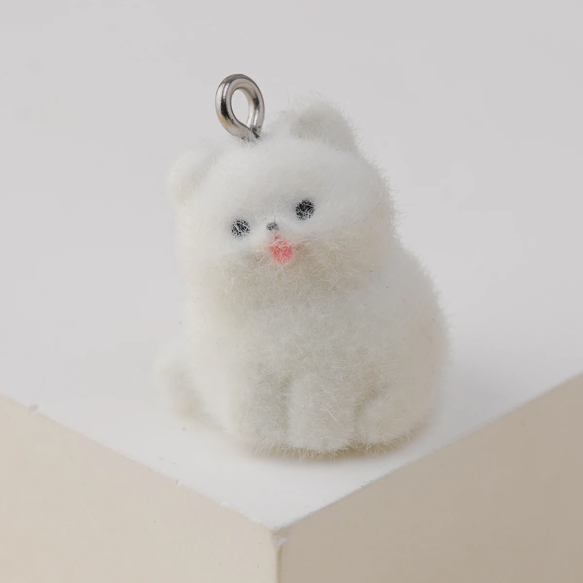 20pcs Kawaii Flocking resin Charms Cute Plush doll Pendant for Bag keychain DIY crafts Jewelry make Accessories Wholesale