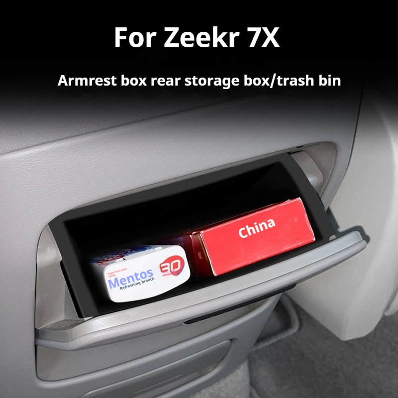 

For Zeekr 7X Car Armrest Box Rear Storage Box Car Silicone Interior Storage Organization Accessories