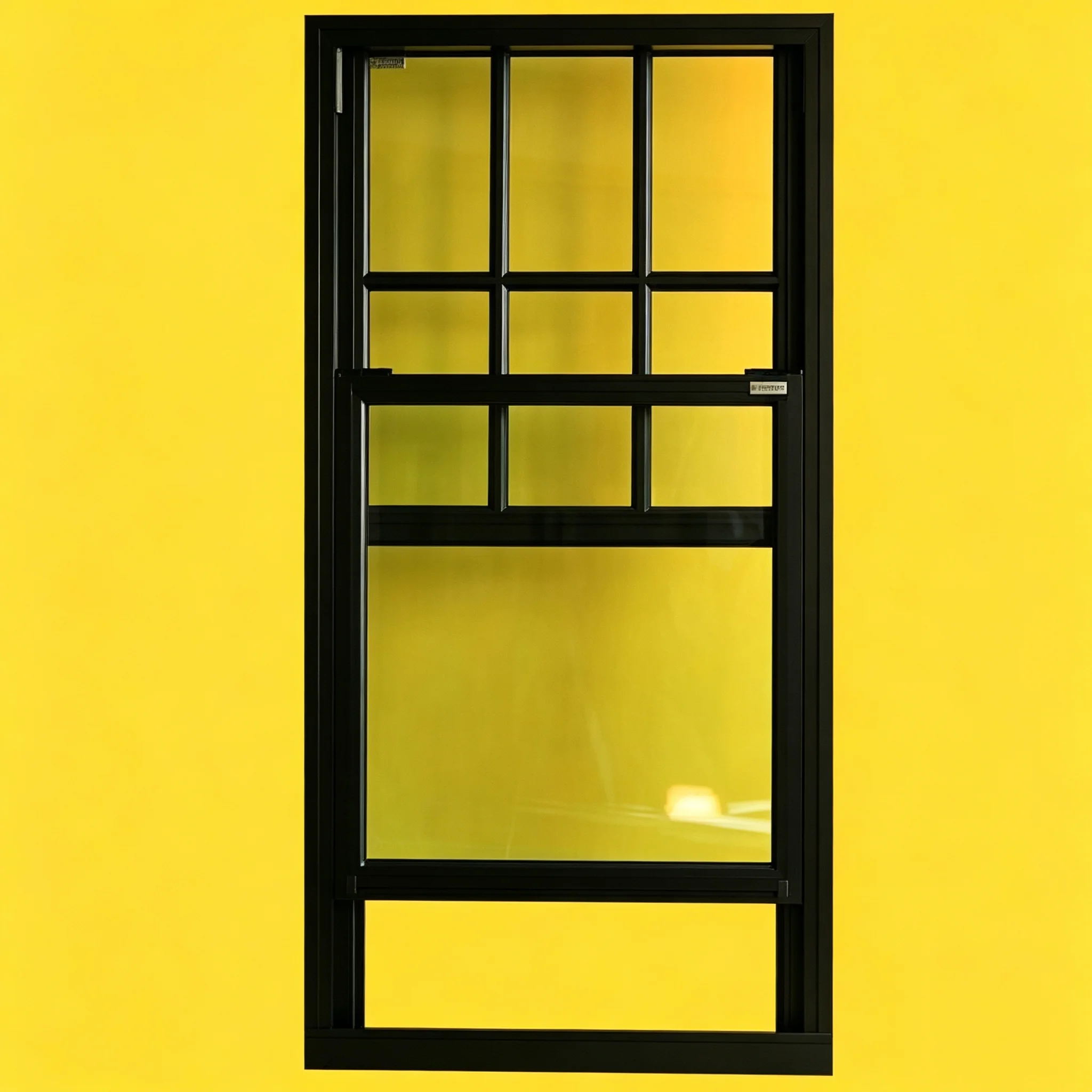 Windproof Rainproof Soundproof Hanging Vertical Sliding Lifting Aluminum Alloy Tempered Glass Bedroom Farmhouse Design Window