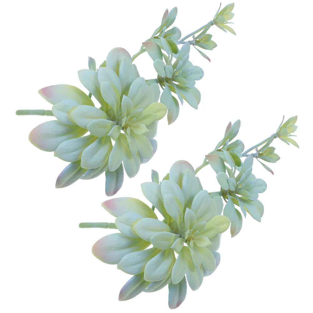 

2pcs Simulated Succulents Artificial Plants Decorative Faux Office Desk Bookshelf Tabletop 27cm Maintenance Free