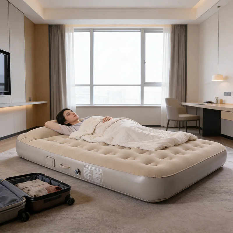 

New Single Double Self-inflating Mattress with Headrest Outdoor Camping Beach Camping Bed Lazy Supplies