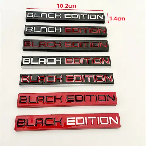 3D Metal BLACK EDITION Logo Car Rear Trunk Front Grille Emblem Badge Stickers For Toyota Honda Lexus Suzuki KIA Hyundai Audi