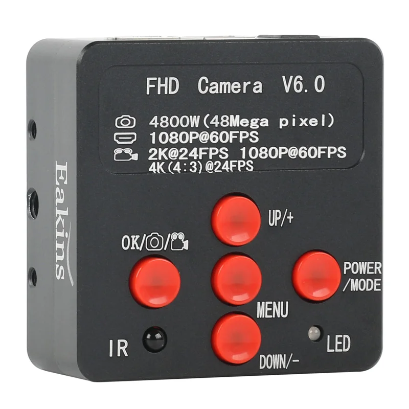 Câmera de Vídeo Microscópio Usb 48mp 4k 2k 1080p Hdmi Armazenamento tf 100x 130x 200x 300x 500x Zoom Lente de Montagem c para Reparo de Chip de Telefone