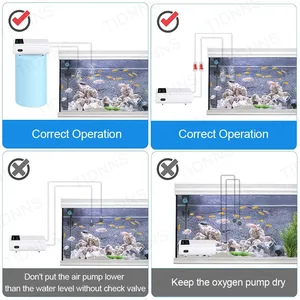 Aquarium Tank de pescado Bomba de oxígeno Bomba de aire de doble propósito Batería de litio de litio MUTE MUTE 6000MA FUERA 10 Mejores compresor de aire del acuario de ventas - №4