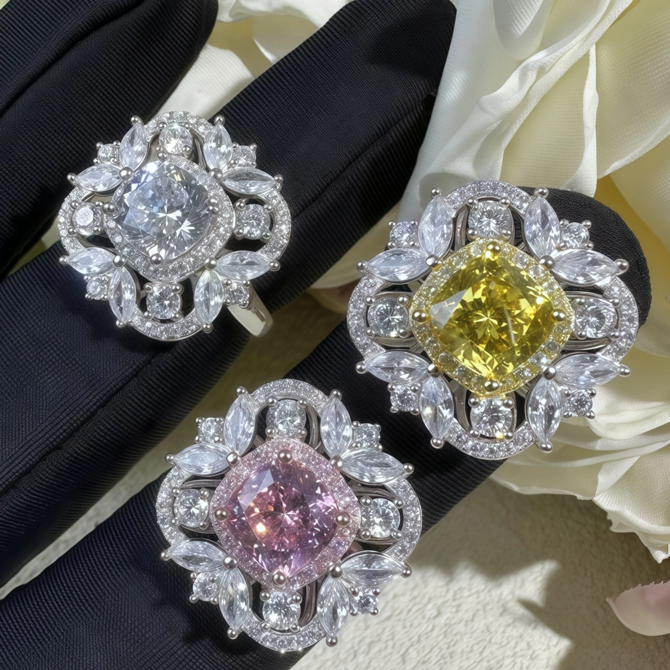 

Veeie Veein Brand New Products Hot Selling High Carbon Diamond Rings Real 925 Sterling Silver Certificated Women Rings