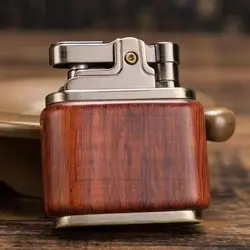 ZORRO retro grinding wheel ignition lighter, pure copper, sandalwood craft kowtow machine, collectibles, men's gifts