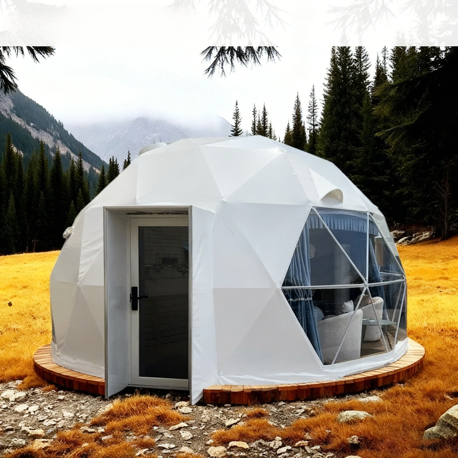 3m×3m bolvormige tent met ster - Outdoor Furniture Exhibition recensie en prijs
