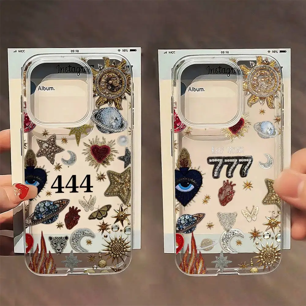 

Phone Case For iPhone 16,15,14,13,12,11 Pro,Max,Plus,X,XS,XR,SE,Mini Sea Floral Eyes Sun Transparent Silicone Soft