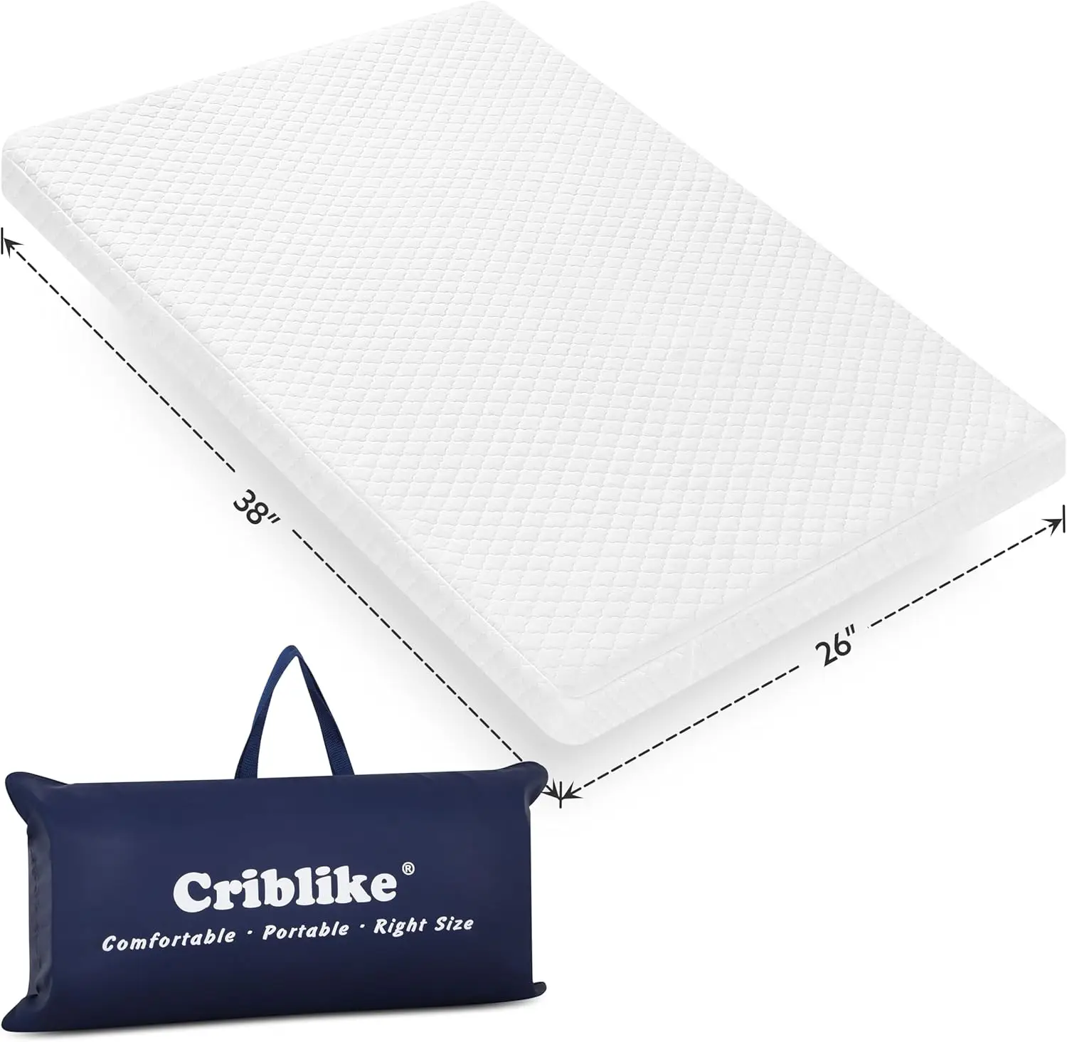 

Waterproof Pa And Play Mattress, 38""X 26"" Playard Mattress For Pa And Play, Pa N Play Mattress Topper With Washable Cover &
