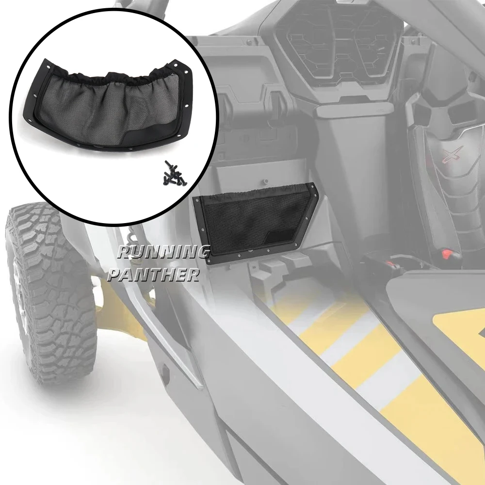 For Can-Am Maverick R For MAVERICK R 2024 New UTV Front Seat Back Storage Pocket Net Cover Rear String Bag Mesh Holder Black