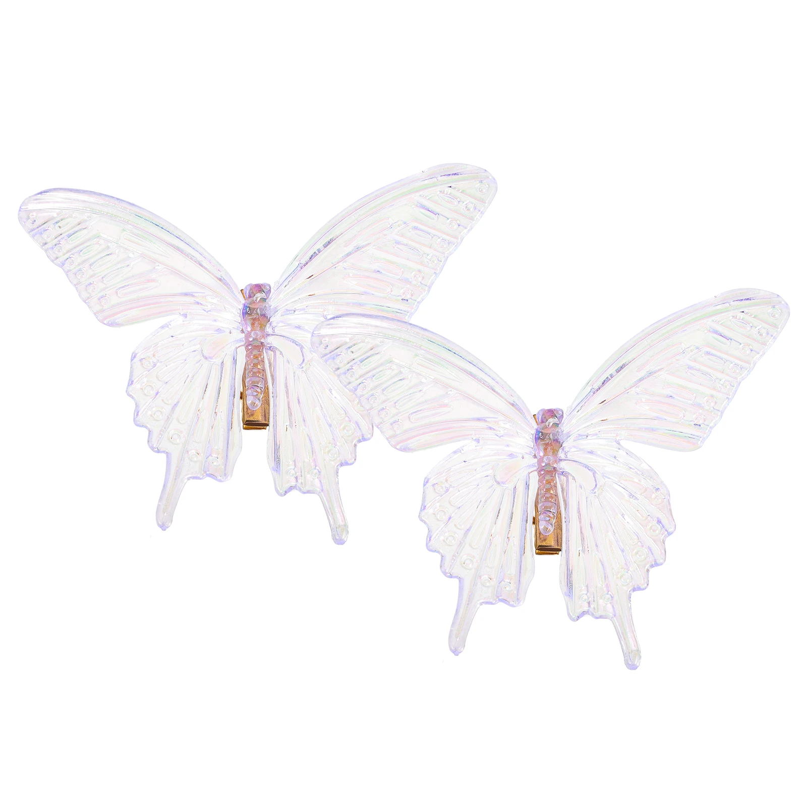 

2 Pieces Butterfly Hair Clips Large Transparent Accessories for Girls Women Thin Hair Decoration Side Clips Set