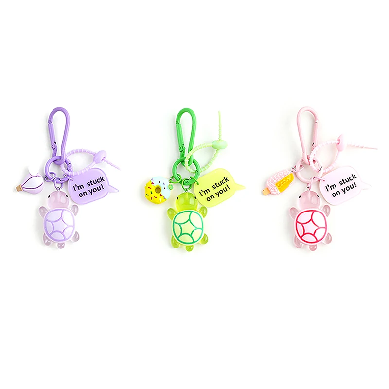 Cute Versatile Luminous Turtle Keychains Cartoon Animal Keyring For Women Girls Exquisite Backpack Decoration Accessories Gifts