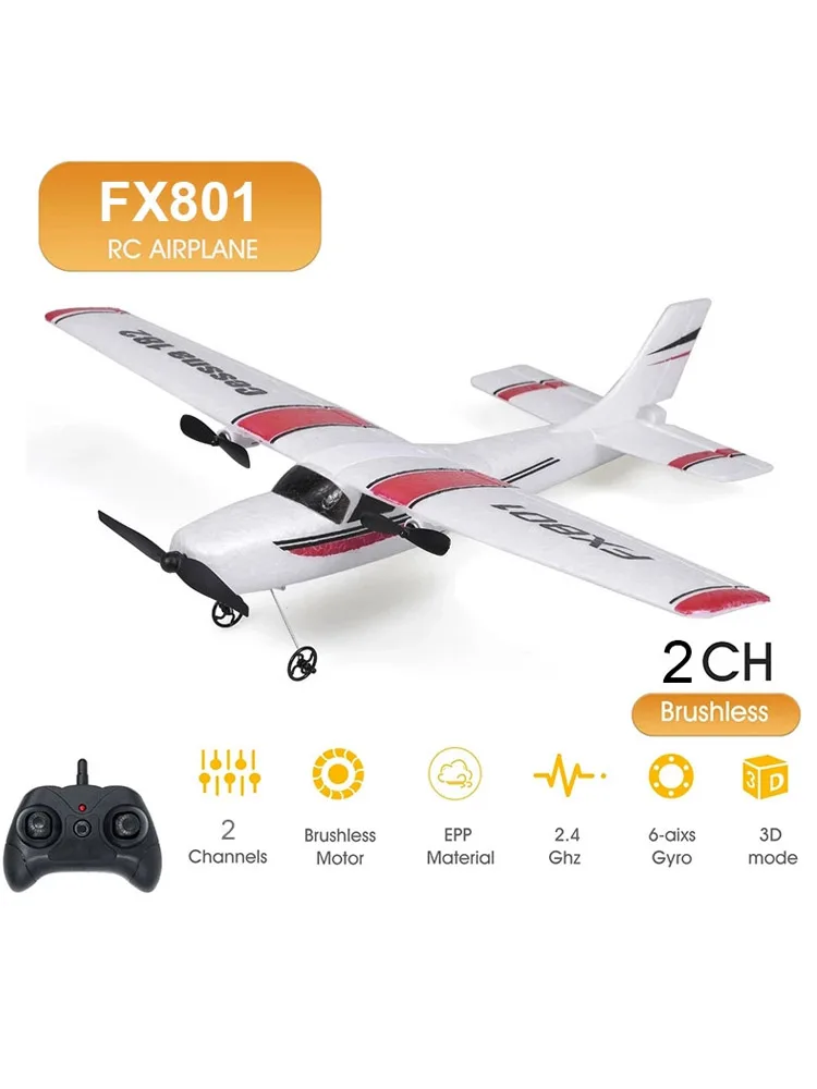 FX801 RC samolot pianka EPP 2.4G 2CH RTF pilot rozpórka samolot stałe rozpórka samolot zabawki prezenty dla dzieci dzieci — 2