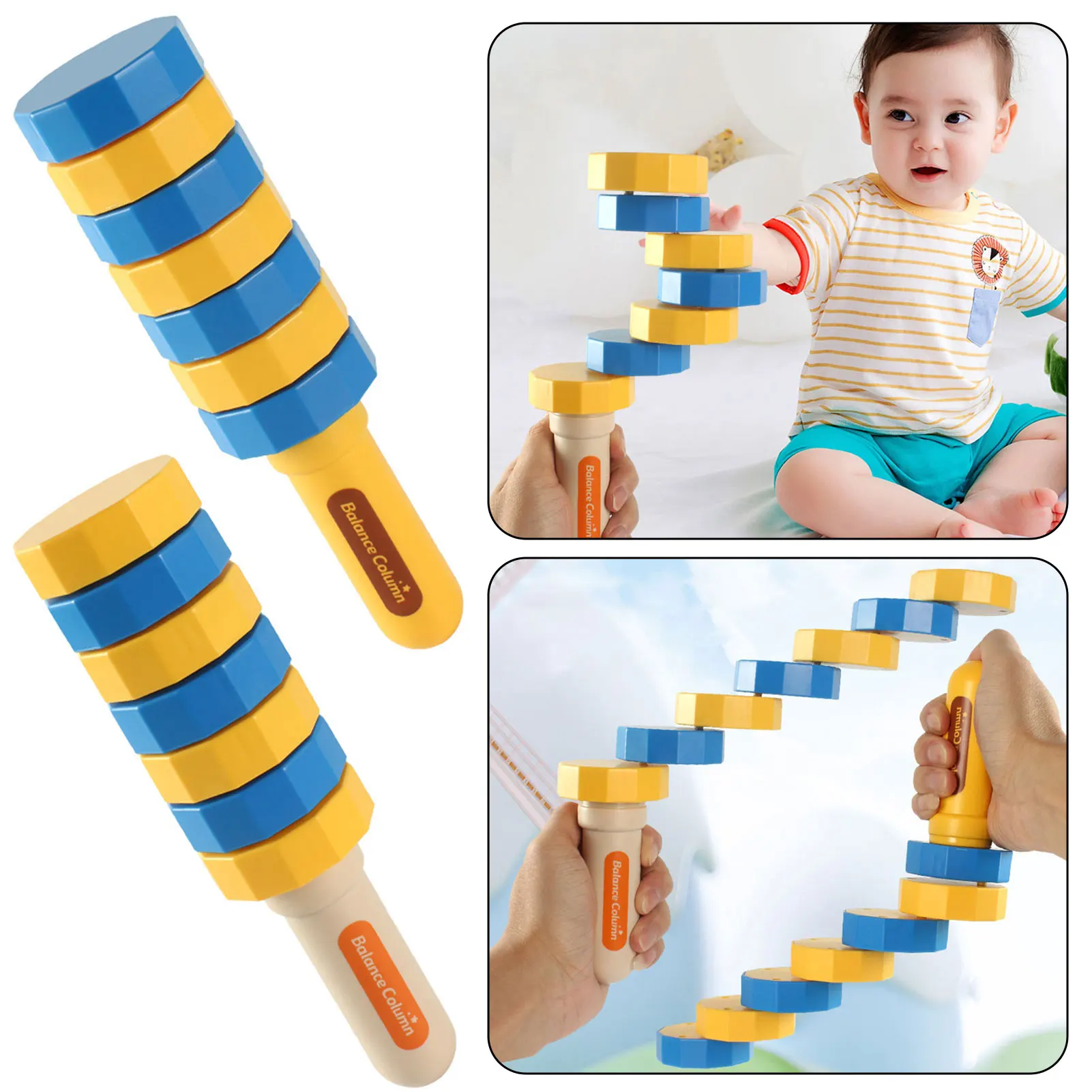 Koordynacja wzrokowo-ruchowa Zabawka sensoryczna dla dzieci Multicolor Handheld Drewniana rwnowaga sensoryczna Zestaw wyzwań Pokj zabaw dla dzieci