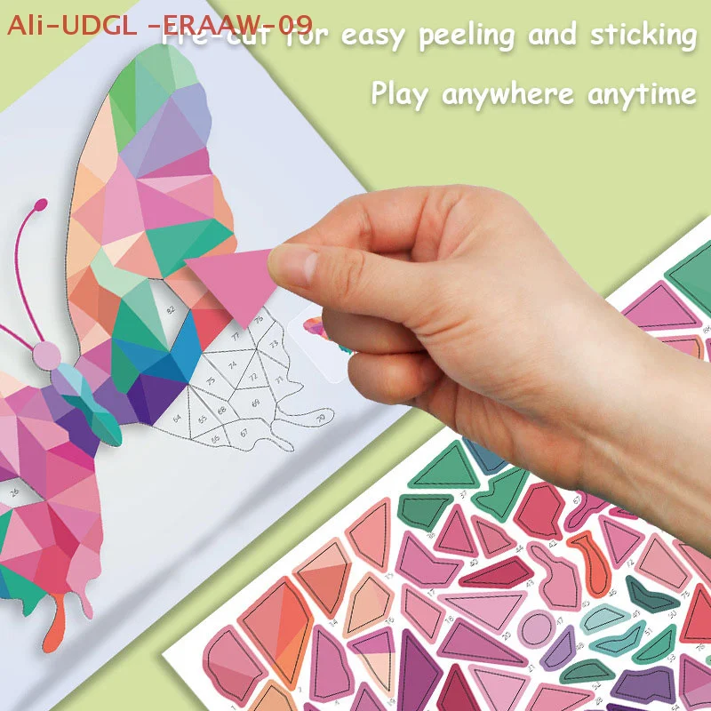 ชุดของเล่นเสริมพัฒนาการเรียนรู้เรื่องเรขาคณิต 3 มิติ สำหรับเด็ก พร้อมสติกเกอร์การ์ตูน ชุดงานฝีมือสำหรับเด็กเริ่มต้น